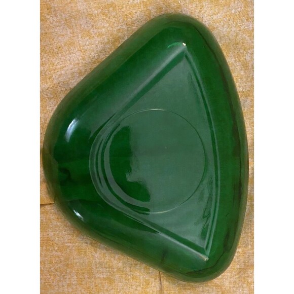 Anchor Hocking FOREST GREEN Vintage Triangular Relish Insert For Relish Tray - Picture 4 of 4